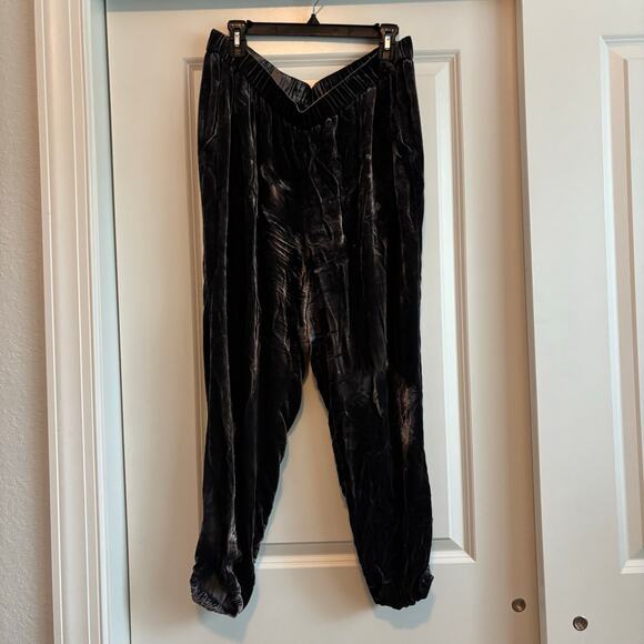 Eileen Fisher Women’s Silk Rayon Velvor Pull On Pants Jogger Quiet Luxury Sz L - Picture 1 of 12